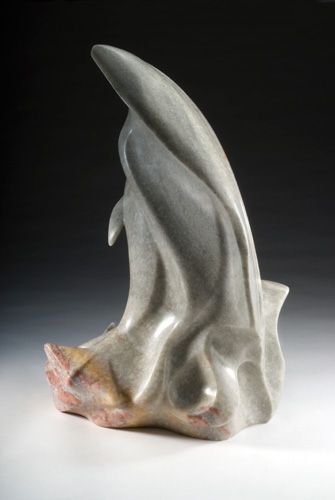MB-S017 Kanaloa Alabaster Dolphin $7895 at Hunter Wolff Gallery